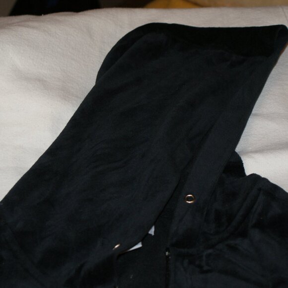Zippered Hoody Velviteen Black Jacket Size L by Whisper Me - Picture 13 of 14